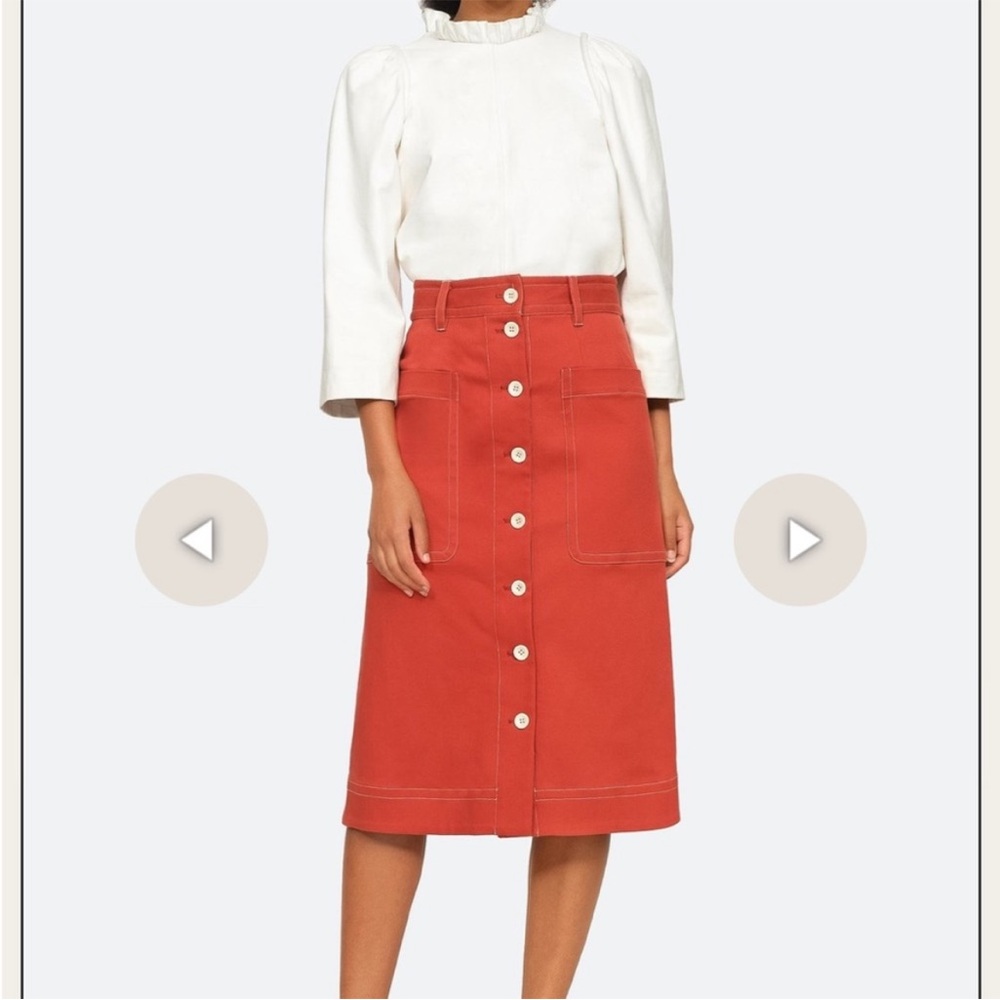 Sea New York Corbin Color Denim Midi Skirt size 6